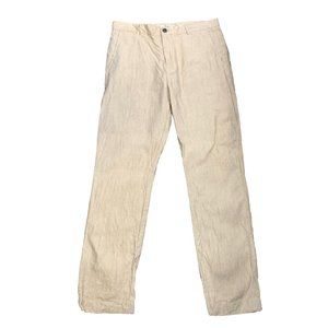 Abito Womens Pants Trousers Size 32 Slim Fit Linen Khaki Colored Inseam 30"